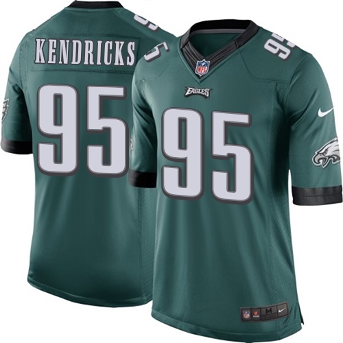 Men's Limited Mychal Kendricks Nike Jersey Midnight Green Home - #95 NFL Philadelphia Eagles